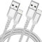 ULIFTUS iPhone Ladekabel 1M 2Pack, Nylon USB A auf Lightning Kabel Schnellladekabel Kompatibel für Apple iPhone14 13 12 11 Pro Max Xs Xr X 8 7 6 Plus SE (Silber)