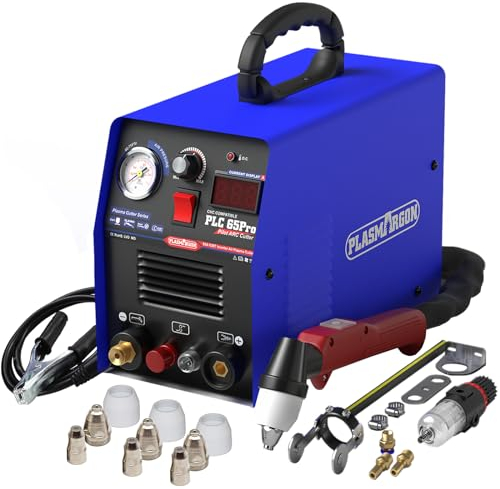 PLASMARGON Pilot Arc Plasma Cutter PLC65P 65A Máquina de corte de plasma Dula Voltaje 110/220V Tecnología IGBT Cortador de plasma no táctil P80 Touch 3/5 Clean Cut