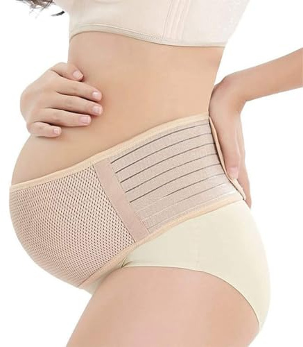 Cintura addominale Gravidanza, Cintura di gravidanza morbida e traspirante, Fascia gravidanza sostegno pancia e schiena, per alleviare il dolore e sentirti più leggera, Colore della carne