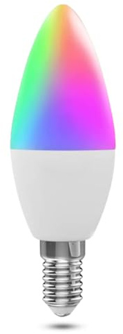 Sanofuturion Candelabra Smart Light Bulbs 60W Equivalent, 450LM 5W LED Bulb Compatible with Alexa/Google Home, RGBCW 16 Million Color Changing Light Candle Bulb, No Hub Required, 2.4G (E12) (1)