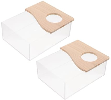 Hemobllo 2 Pièces Bac Transparent pour Hamster Plateau de Bain de Sol pour Cage Accessoires pour Petits Animaux Bac à Sable Multifonction Facile à Nettoyer