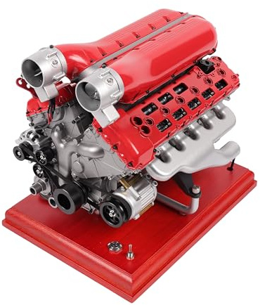 DM108 metall V12 motor modellsats som fungerar 800+ st metall motoriserad 4-taktsmotor med elektrisk drift, gör-det-själv STEM byggprojekt och pedagogisk gåva för vuxna och bilentusiaster