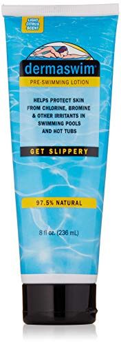 DERMASWIM Pre-Swim Lotion for Chlorine Protection – 8 fl oz | 97.5% Natural & Paraben-Free | Vitamin-Enriched with Aloe & Green Tea | Shields & Moisturizes Skin Before Swimming in Pools or Hot Tubs