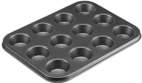Westmark Mini teglia per muffin, Per 12 muffin, Rivestimento antiaderente, Acciaio stampato a freddo, Back Meister, Antracite, 32912270