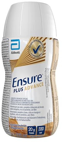 Ensure Plus Advance Supplemento Nutrizionale Ipercalorico ed Iperproteico |Formato bevanda| Alimento a fini medici speciali iperproteico| Confezione 4x220ml Gusto Caffè