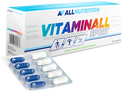 ALLNUTRITION Vitaminall Sport Nahrungsergänzungsmittel Antioxidans Gesunde Boost-Vitamine Multivitamin-Komplex Mineralien Mikro-Makroelemente 60 Kapseln 30 Portionen