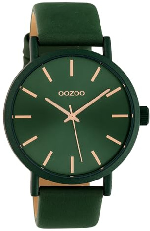 Oozoo Damenuhr mit Lederband 42 MM Colours of Unicolor Tannengrün C10453