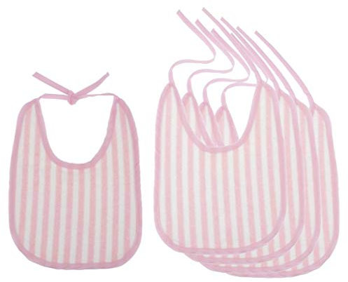 F Fityle 5Pcs Wasserdicht Baby Lätzchen, Weich Babylätzchen für Baby Jungen - Rosa, 29x22cm