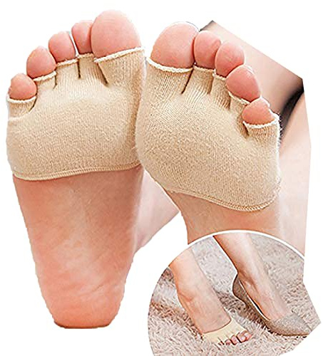 Brasse 1 Pair Women's Seamless Toe Topper Liner Five Toe Separator Socks Heelless Yoga Sandal Invisible Socks Nude