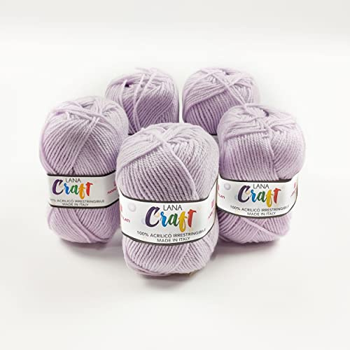 Panini Tessuti, 250 gram – 50 g ullnystan – Made in Italy – finns i flera färger för unicinettstickning och sticknålar nr 3,5 och 4–50 g, 133 m – DIY, garn, ull