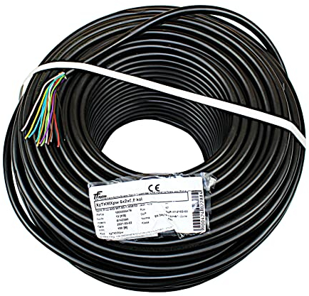 KAUFDAS 6x2x0,8mm Erdkabel mit hydrophobem Gel, wasserdichtes Fernmeldekabel, Steuerkabel für Magnetventil/Steuergerät, Telefonkabel (Schwarz, 50M)
