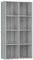vidaXL Sideboard Bücherregal, Bücherschrank mit 8 Fächern, Würfelregal Standregal für Wohnzimmer, Büroregal Aktenregal, Grau Sonoma Holzwerkstoff