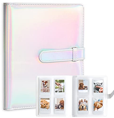 128 fickor mini fotoalbum för Fujifilm Instax minikamera, polaroid snap, Z2300, SocialMatic Instant Camera & Zip Instant Printer (Magic Silver)