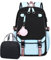 Bevalsa Schulrucksack Mädchen Teenager Schulranzen mit Lunchtasche Schultaschen-Set, Freizeitrucksack Groß 210 Wasserdicht School Bag Backpack Casual Daypacks für Kinder Grundschüler Schüler (Blau)