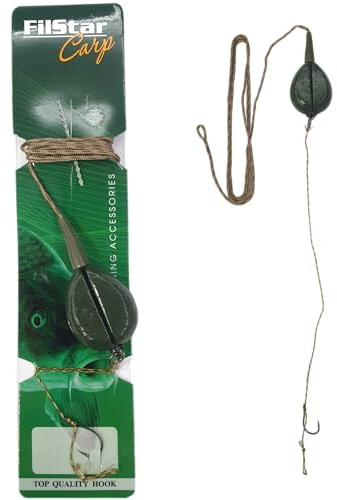 PRO FILSTAR Set di Pesca alla Carpa Completo - Piombo da Pesca 70g e Ami da Pesca N4 - Esche Pop Up - Boiles & Pellet - Montaggio In linea - Anti Tangle Sleeve - Filo Trecciato - Corda Intrecciata