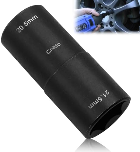 ELNLE Dadi per ruota a doppia testa, 18,5 mm x 19,5 mm, per avvitatore a percussione, dadi da 1/2, compatibile con Ford Land Rover (20,5 mm x 21,5 mm)