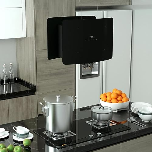 Homgoday Mobili Cappa da Cucina ad Isola Sospesa LCD Sensore in Vetro Temperato, Decorazione da Mobili, Mobili da Interni/Esterni per Soggiorno Ufficio