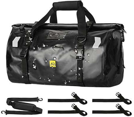 Borsa sportiva per moto, borsa da moto impermeabile – zaino asciutto impermeabile 40 L, strisce riflettenti bagagli da viaggio all'aperto, borse da sella versatili per viaggiare, campeggio, kayak