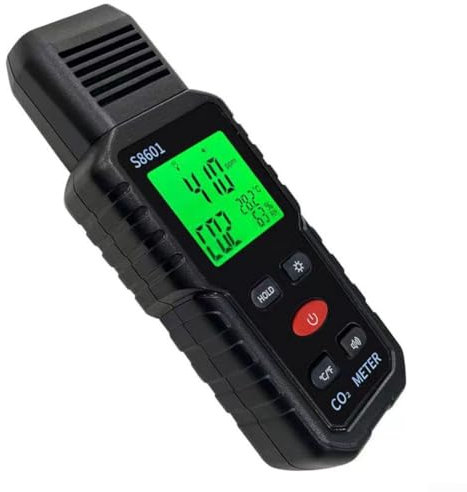 ZAMETTER Détecteur de dioxyde de carbone portable Testeur de température et d'humidité S8601