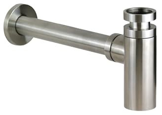 Pollini Acqua Design - Siphon de lavabo modèle rond en acier AISI 316 Pollini Jessy Steel SI0000103AS - RUB12525 - Acier inoxydable