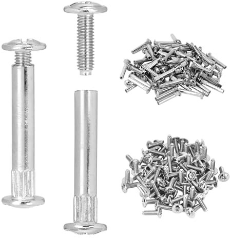 QWORK® 150 Piezas tornillos de conexión gabinetes, tornillos de conexión, para 31-40 mm de espesor muebles