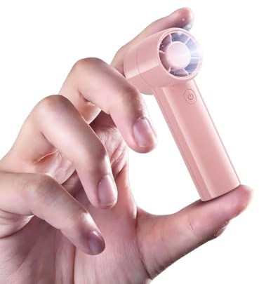 HandFan Mini Handheld Fan, 19000RPM High Speed Portable Turbo Fan, Small Personal Hand Fans Rechargeable, Palm-sized, MAX 16.4ft/s Powerful Airflow, for Summer Travel Concert Women Kids (Pink)