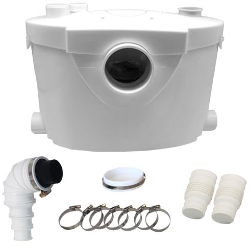 Hebeanlage Schmutzwasserpumpe 400W Hebeanlage Waschmaschine, 145 L/min Hebeanlage Schmutzwasser, 4 Einlässen Kleinhebeanlage, Abwasserpumpe Fäkalienpumpe Haushaltspumpe für WC, Dusche, Waschbecken