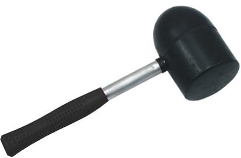 HERO Plattenverlegehammer Pflasterhammer 1000 g Gummihammer Schonhammer Zweiseitig Campinghammer Ausbeulhammer mit rutschfestem Griff Hartgummihammer Hammer für Bodenbelag, Fliesen, Holzbearbeitung