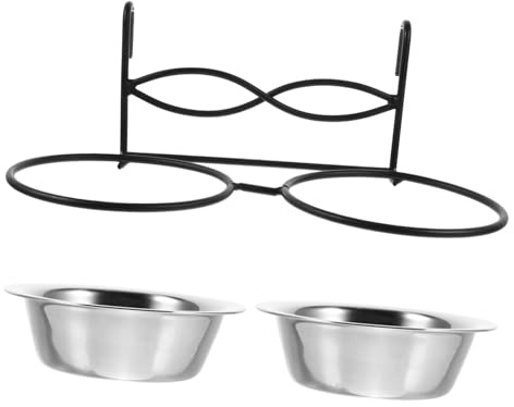 UKCOCO Mangeoire à Oiseaux Suspendue en Acier Inoxydable avec Support, Petit Modèle 11 Cm, Distributeur de Nourriture pour Cage, Accessoires pour Cage à Perroquets et Autres Petits