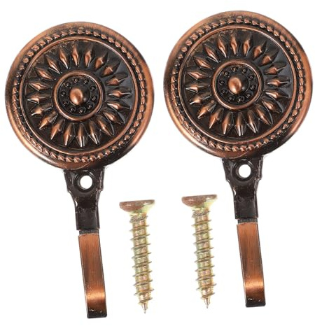 Ipetboom 2 Piezas Ganchos para Cortinas Estilo Vintage y Minimalista Perforaciones para Cortinas Úselos Dormitorios Salas o Cocinas Fácilmente