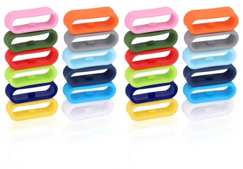 Tinoaly 24pcs Anneaux de Fixation en Silicone pour Magic Band+ & 2.0 & Plus, Boucles dFixation Sécurisées et Clips de Protector pour Bracelet Montre (12 Couleurs)