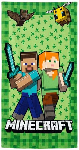 Clondo Toalla de playa infantil para Minecraft Fan – Microfibra suave de poliéster – Toalla de playa o piscina, colores vivos, idea de regalo de verano, producto oficial