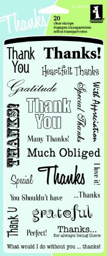 Inkadinkado Thank You Clear Stamp Set, 20 pc