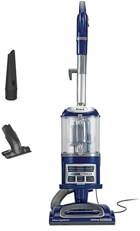 Shark Upright Vacuum, Navigator Lift-Away Deluxe with Large Dust Cup Capacity, HEPA Filter, Swivel Steering, Upholstery Tool & Crevice Tool, Blue, NV360