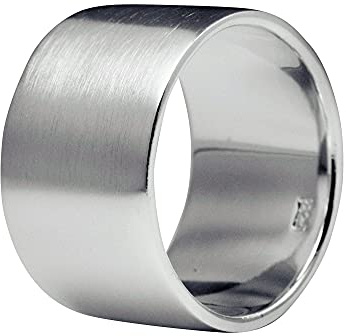SILBERMOOS Damen und Herren Bandring Partnerring klassisch mattiert 925 Sterling Silber, Größe:56