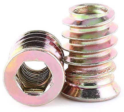 Pack de 20 pièces M6/M8/M10 Écrou hexagonal fileté en alliage de zinc, Écrous d'Insert en alliage de zinc Assortiment (M6*17mm)