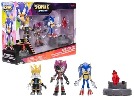 Sonic Prime 2.5 Articulated Figures Multipack With Included Sonic, Tails Nine, Rusty Rose and a Prism Shard For Any Fan.