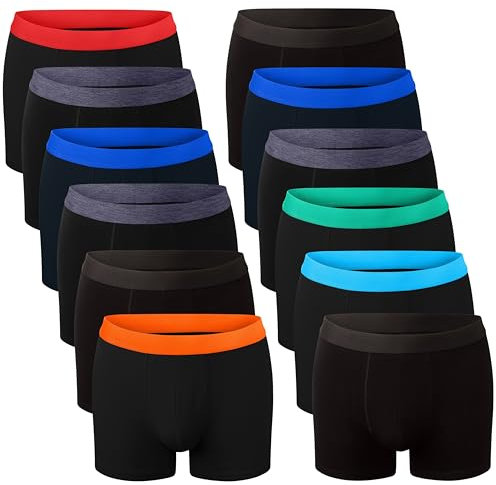 Boys Boxer Shorts (12 Pack) Designer Trunk Boxers Underwear (5 yrs - 13 yrs) (Black, 9-10 yrs)