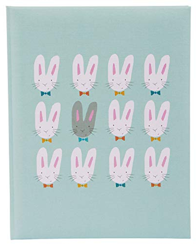 goldbuch Babytagebuch Cute bunnies, Buch ca. 21x28 cm, Tagebuch für ein Baby mit 44 illustrierte Seiten, Babybuch mit Leinenstruktur, Mint, 11 038
