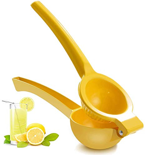 Manual Juicer Citrus Lemon Squeezer, Fruit Juicer Lime Press Metal, Professional Hand Juicer Kitchen Tool(Yellow）