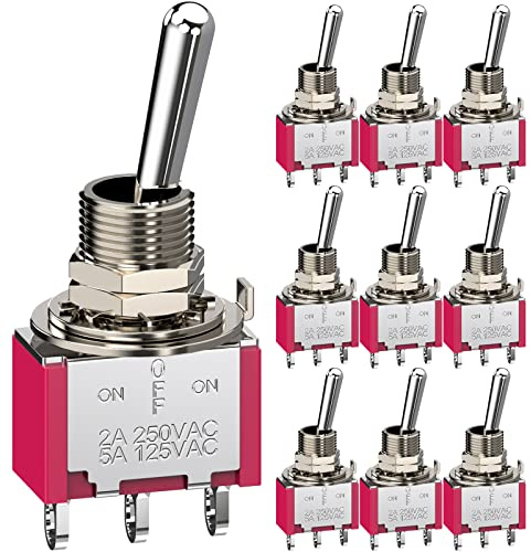 Clyxgs 10 pezzi AC 250 V / 1,5 A 120 V / 3A ON/ON 2 Position 3 Pin SPDT Mini interruttore a levetta