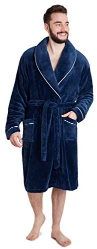 CityComfort Robe de Chambre Homme et Ado, Col Châle ou Capuche Doux Peignoir Homme en Polaire