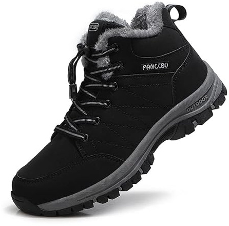 ZHNSHM Hommes Bottines Fourrées Chaude Boots Antidérapantes Randonnée Neige Botte Hiver Fourrure Bottin