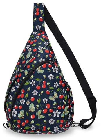 HUA ANGEL Sac de Poitrine Femme Homme Ultra Leger Sac à Dos Crossbody ave Bandoulière Convertible & Plusieurs Poches pour Sport Week-end Voyage Travail Randonnée Pickleball Piscine Plage
