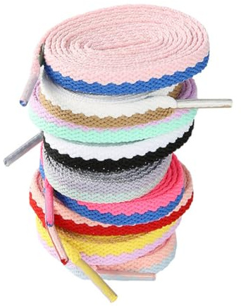 9 Pares de Cordones Planos de Colores, 8mm Cordones Deportivos Planos Tie Dye, Cordones de Repuesto para Zapatillas, Zapatos Deportivos, Botas, Adultos y Niños de 120 cm