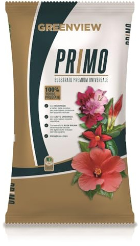 Greenview, PRIMO Terriccio Universale di alta Qualità Linea Garden, Substrato ad alta Aerazione e Drenaggio, massimo assorbimento nutritivo (45 Litri)