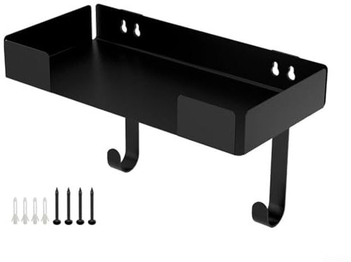 SPORTARC Estante resistente de acero inoxidable para tabla de planchar, montaje en pared con ganchos y cesta