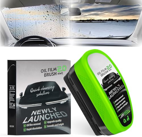 Car Glass Cleaner with Oil Film Removal Brush, 150ML Windshield Cleaning Tool, Automotive Window & Windscreen Cleaner, Powerful Oil Film Remover for Clear Visibility, Auto & Home Use (B)