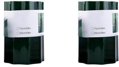 Giwnhvx 2X Valla de Jardín de Plástico, Valla Corrugada, Decoración de Valla de Jardín, Jardinería, Césped, 20 cm X 9 M