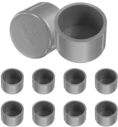 QUARKZMAN 10 Pcs PVC Tuyau Extrémité Bouchon Raccord, 32mm/1,26 ID Meubles Qualité Tuyau Extrémité Bouchon Bouchon Adaptateur Tuyau Bouchon Prise Raccords pour Tuyau Connexions, Gris